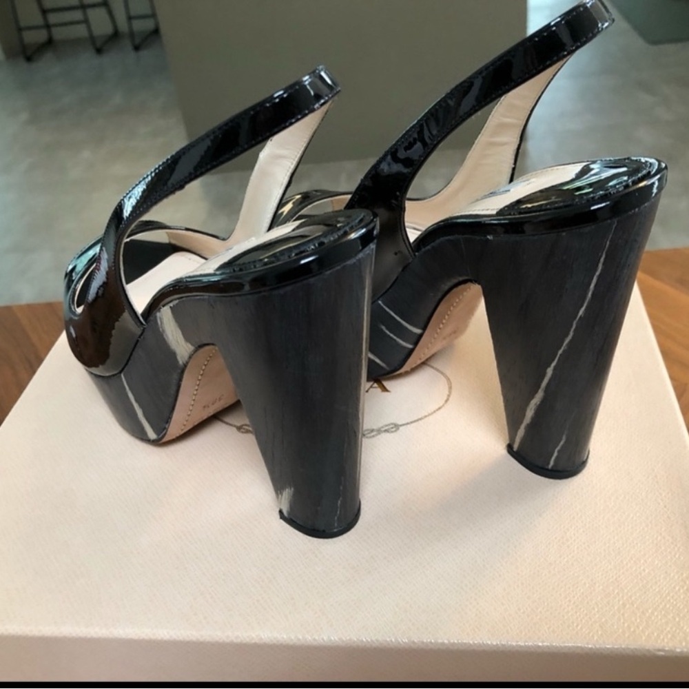 Prada Black Stiletto Peep-Toe Heels - Picture 3 of 4